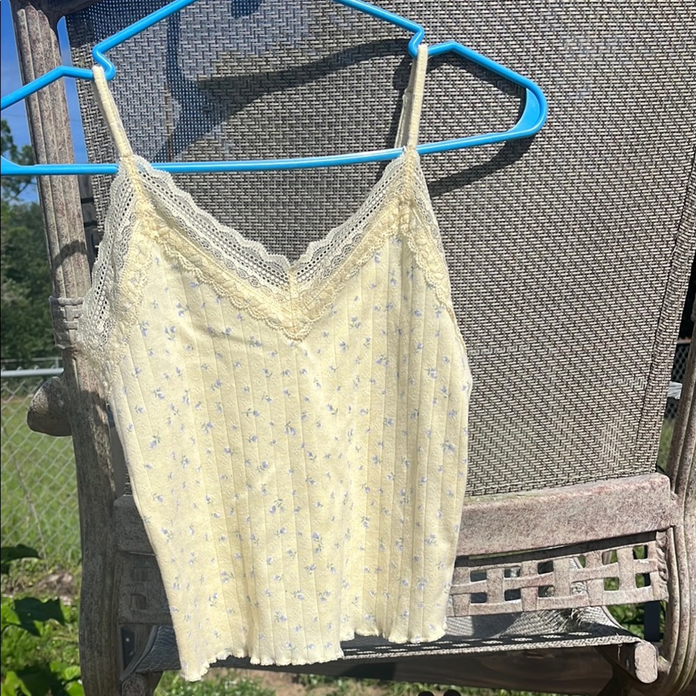 No Boundaries Yellow Floral Cami Tank Top